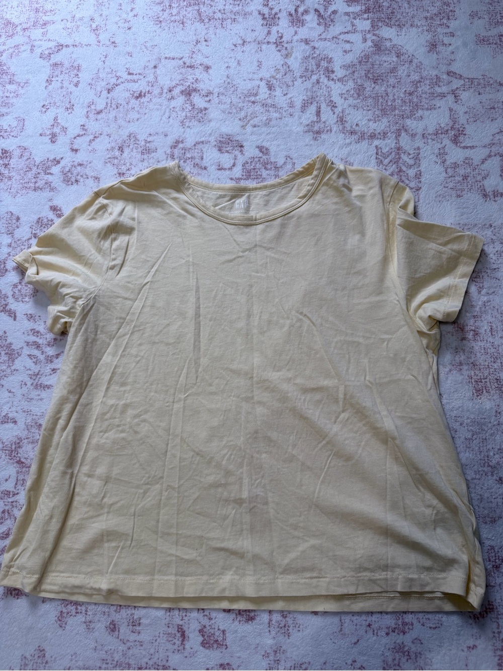 GAP Women's Short Sleeve Scoop Tee in Pale Yellow